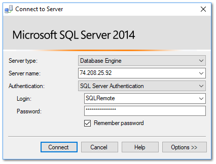 Connecting To Remote SQL Server